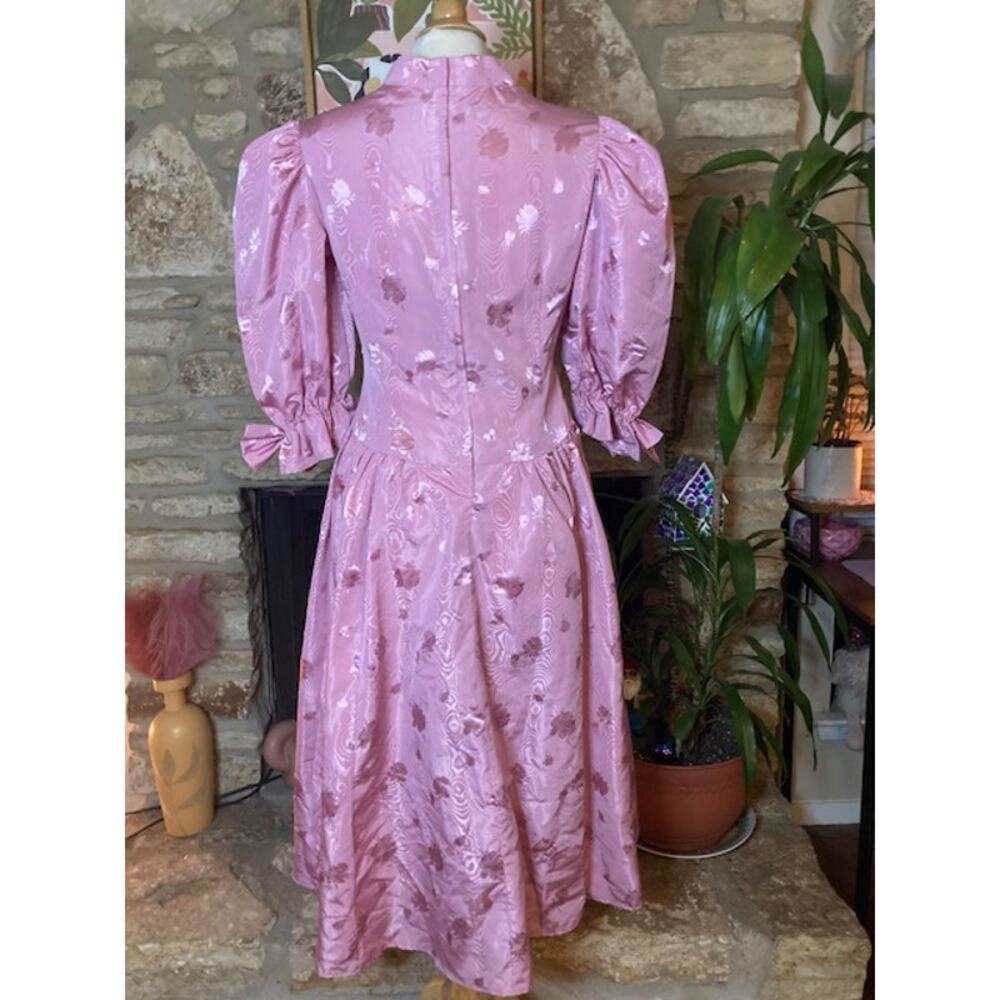 ๐ธ Vintage Handmade Pink Puffy Sleeve Party Dress ๐ M-L - Picture 9 of 10